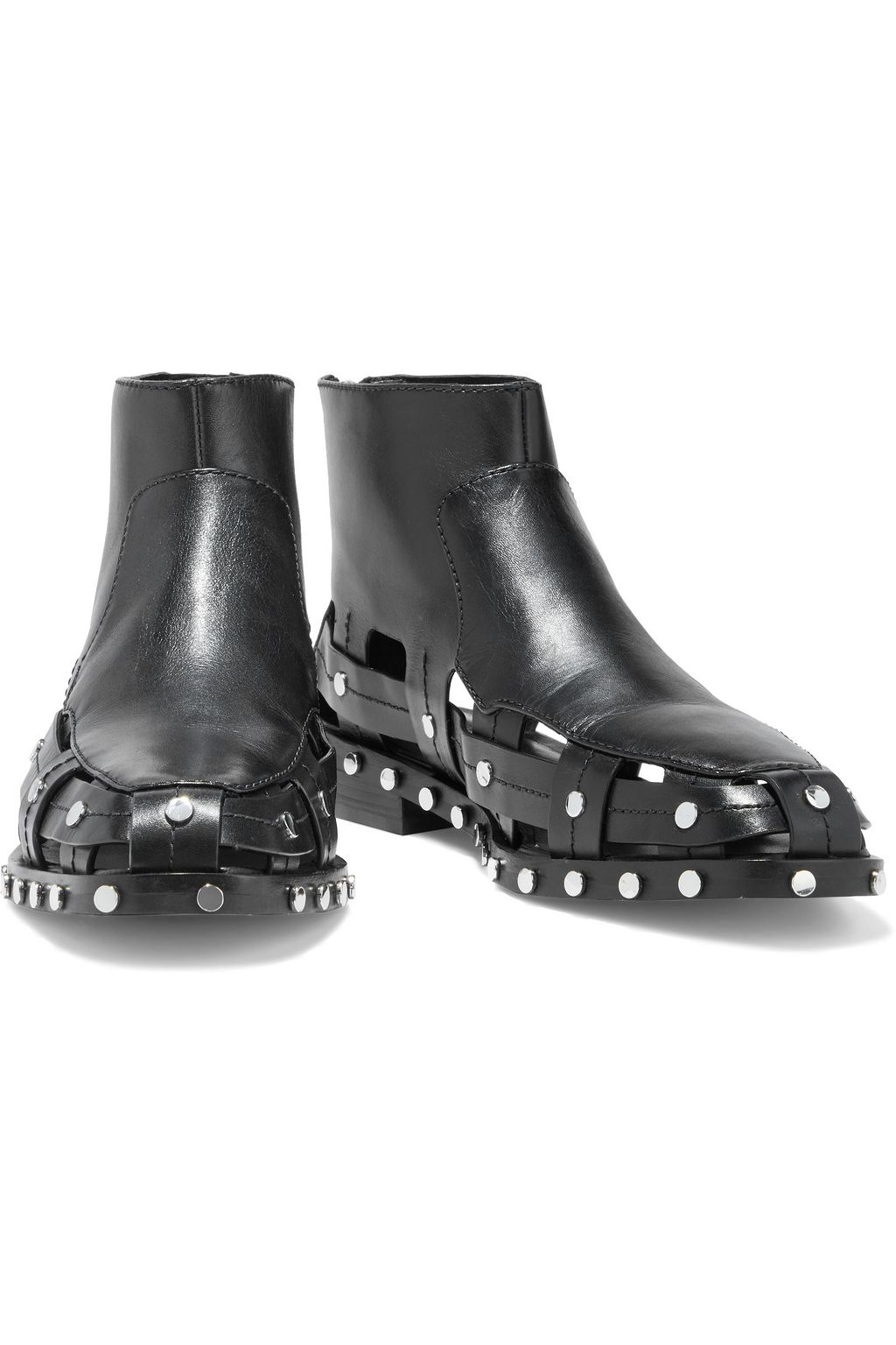 3.1 PHILLIP LIM Alexa studded woven leather ankle boots
