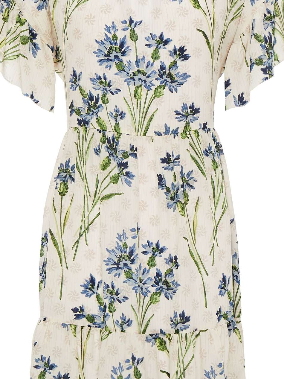 gathered floral-print silk crepe de chine mini dress