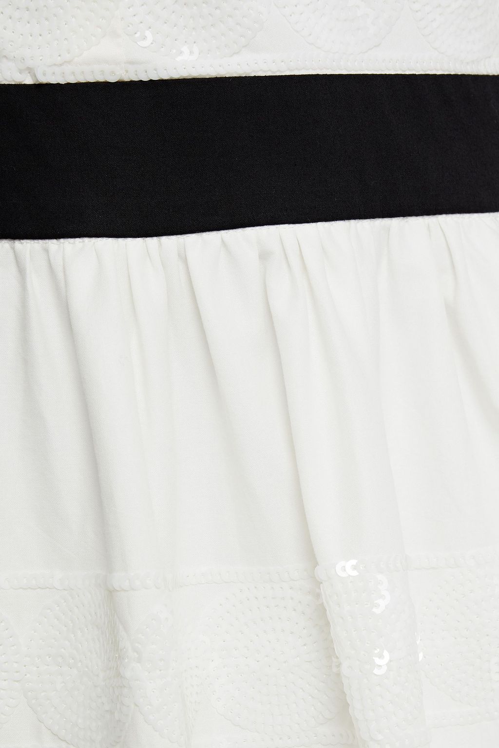 REDVALENTINO Bow-detailed embellished cotton-poplin midi dress