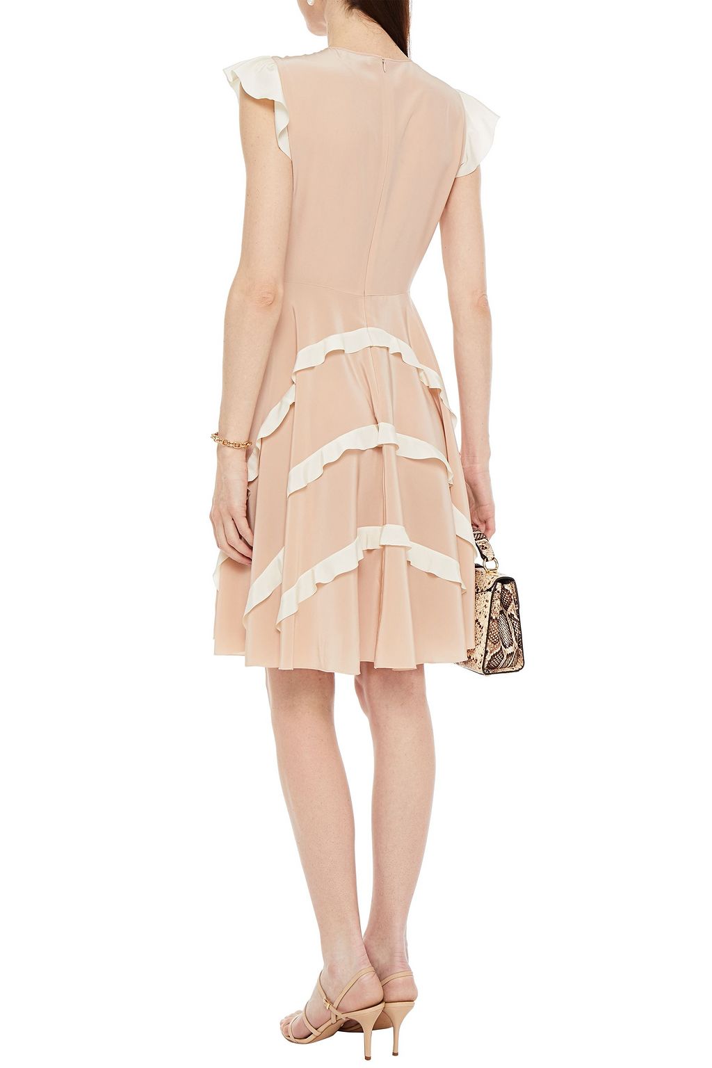 REDVALENTINO Ruffled silk crepe de chine dress