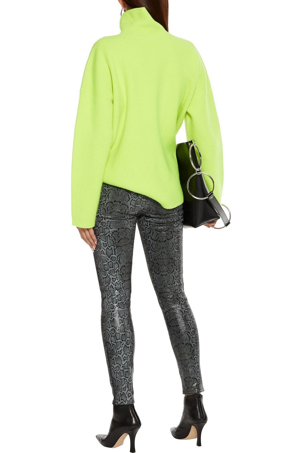 J BRAND Darcy coated snake-effect leather leggings