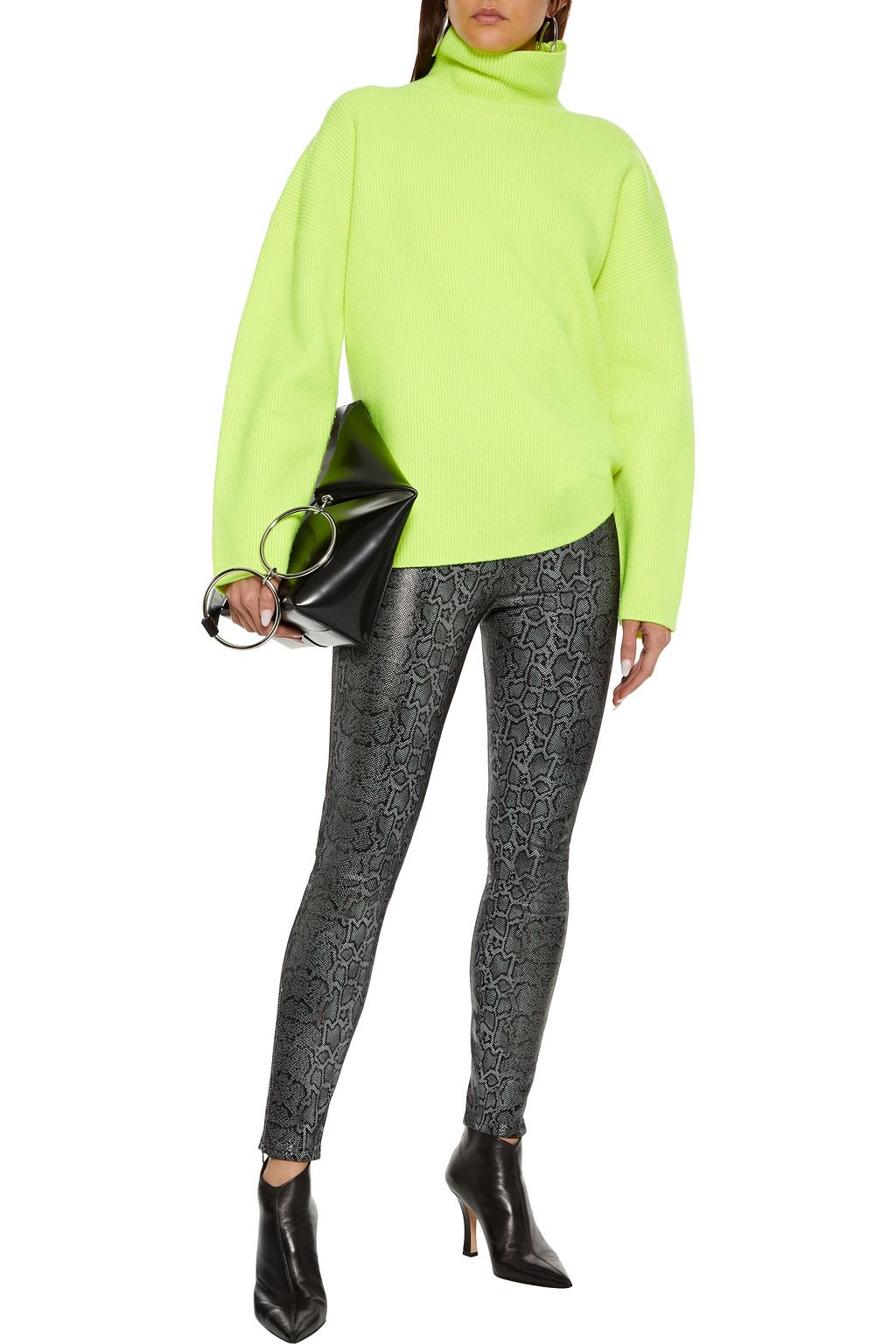 J BRAND Darcy coated snake-effect leather leggings