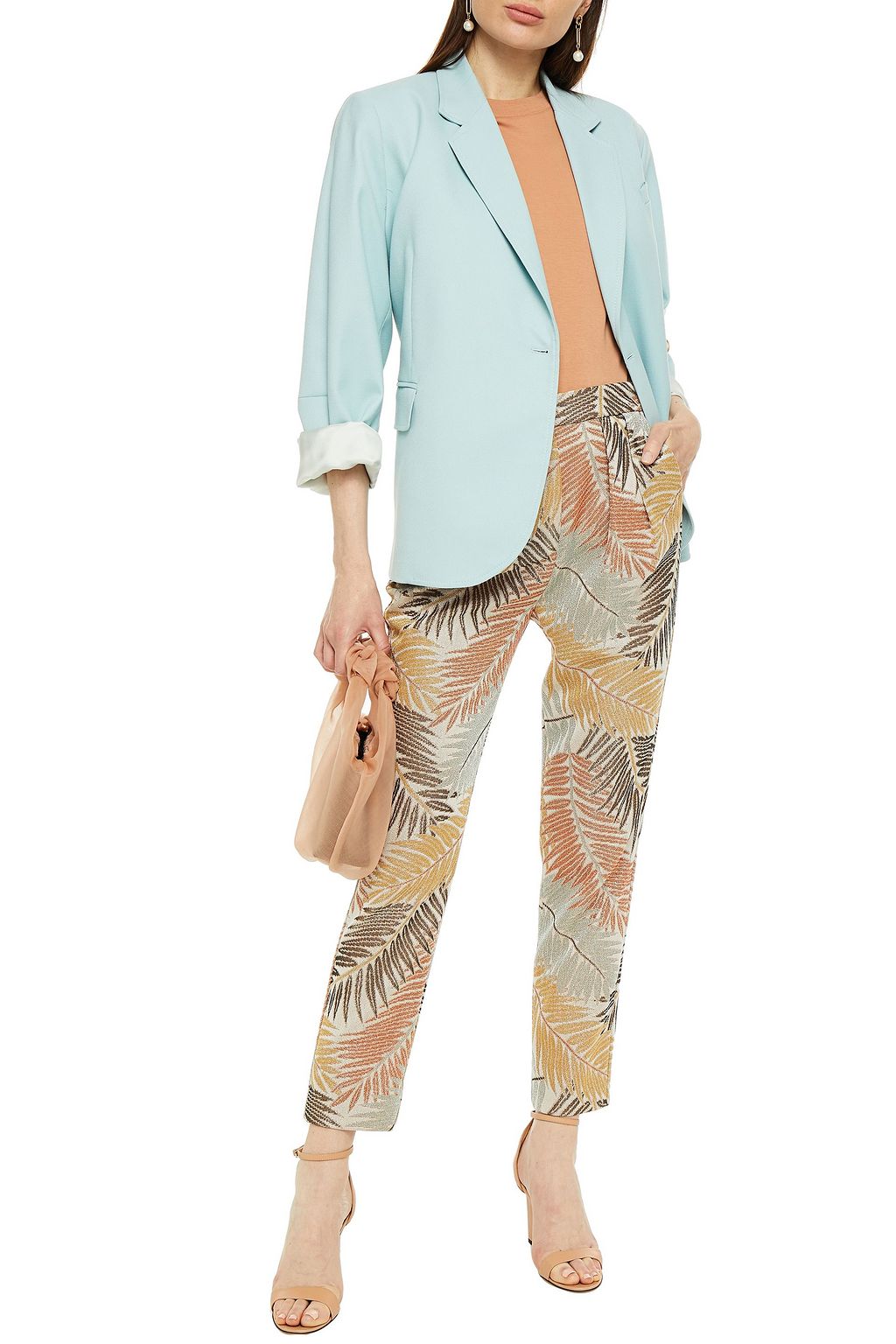 MISSONI Metallic jacquard-knit slim-leg pants