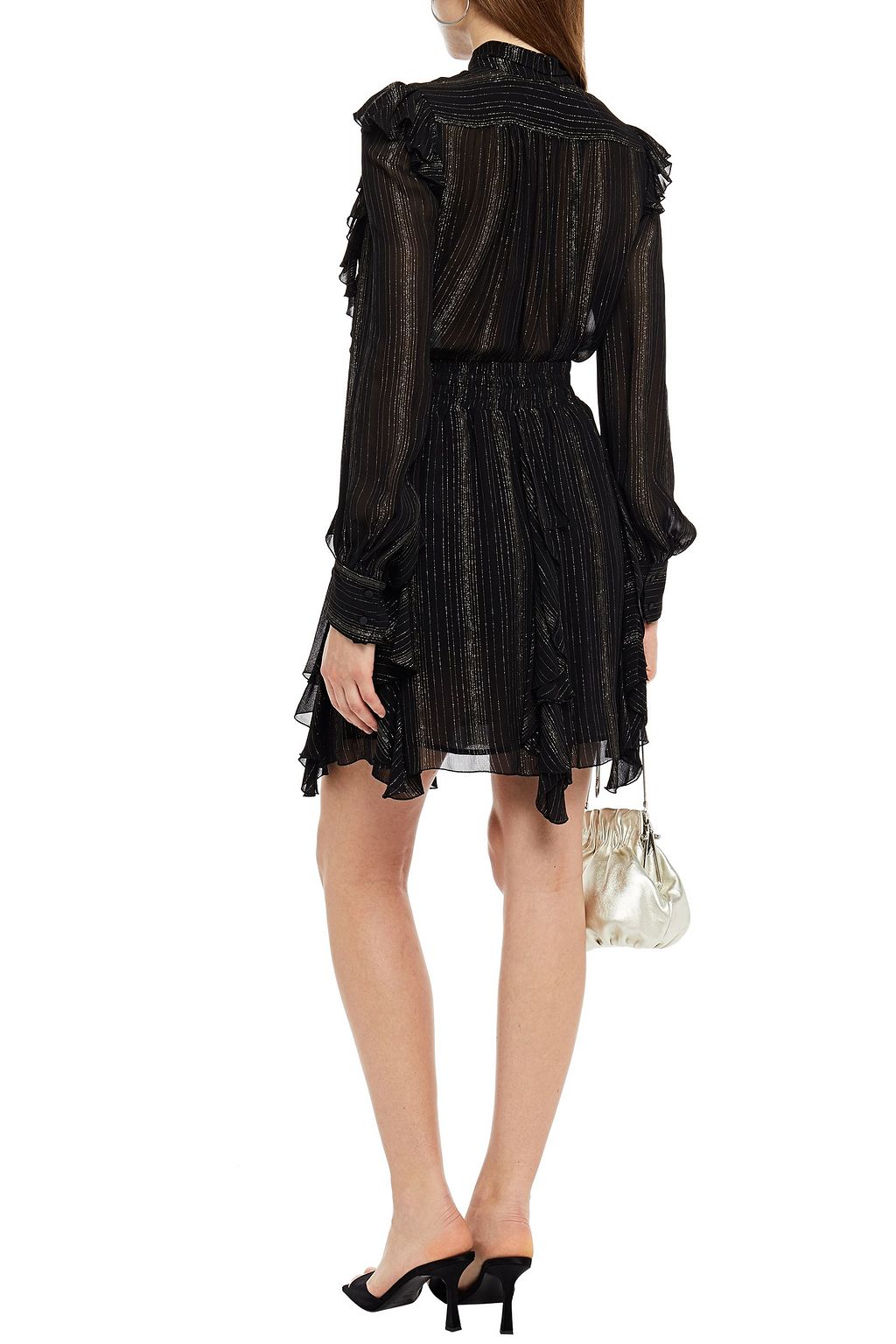 MSGM Ruffled metallic crepon mini skirt