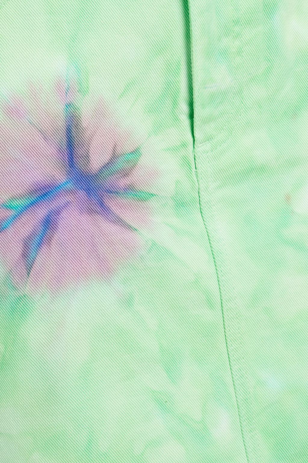 MSGM Tie-dyed denim mini skirt