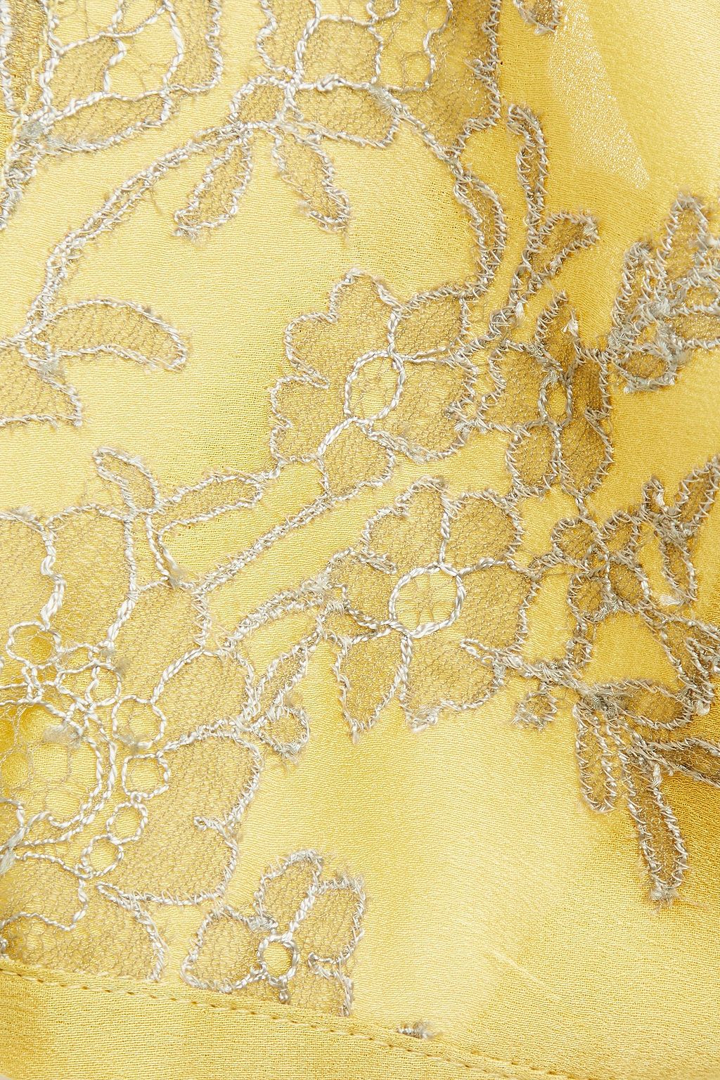 CARINE GILSON Lace-trimmed silk crepe de chine soft-cup triangle bra