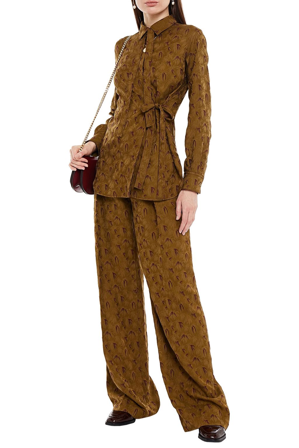CHLOÉ Tie-detailed jacquard shirt