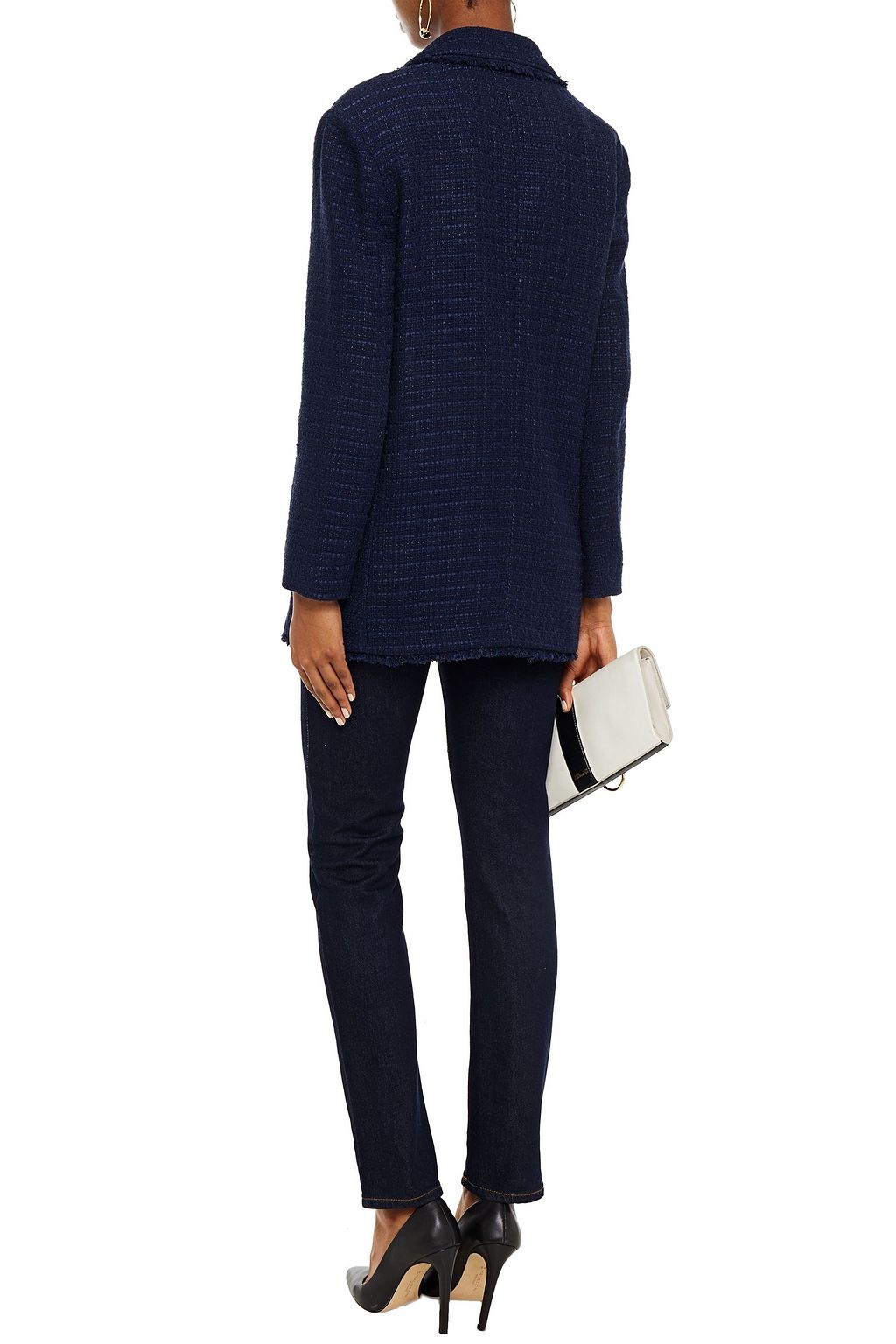 BOUTIQUE MOSCHINO Frayed tweed blazer