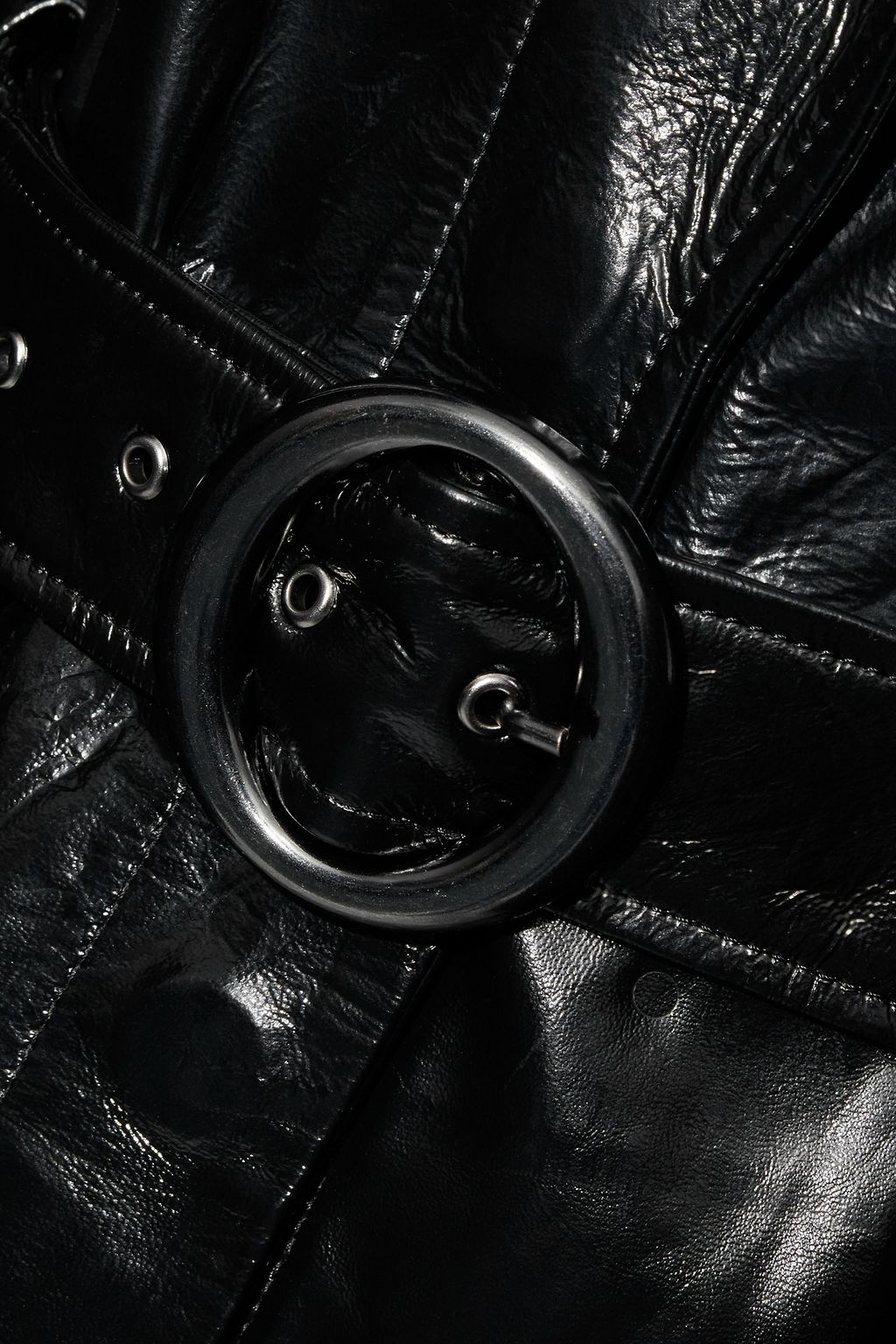 J BRAND + Halpern Antonia belted textured patent-leather trench coat