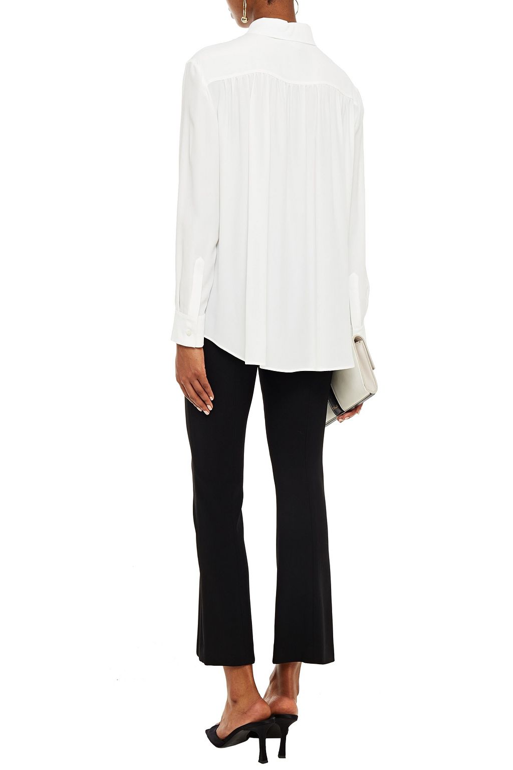 BOUTIQUE MOSCHINO Pussy-bow crepe de chine blouse