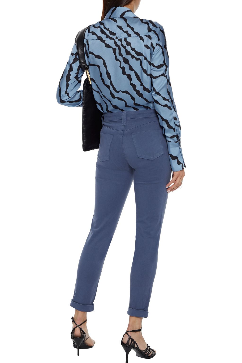 J BRAND Cropped cotton-blend sateen slim-leg pants