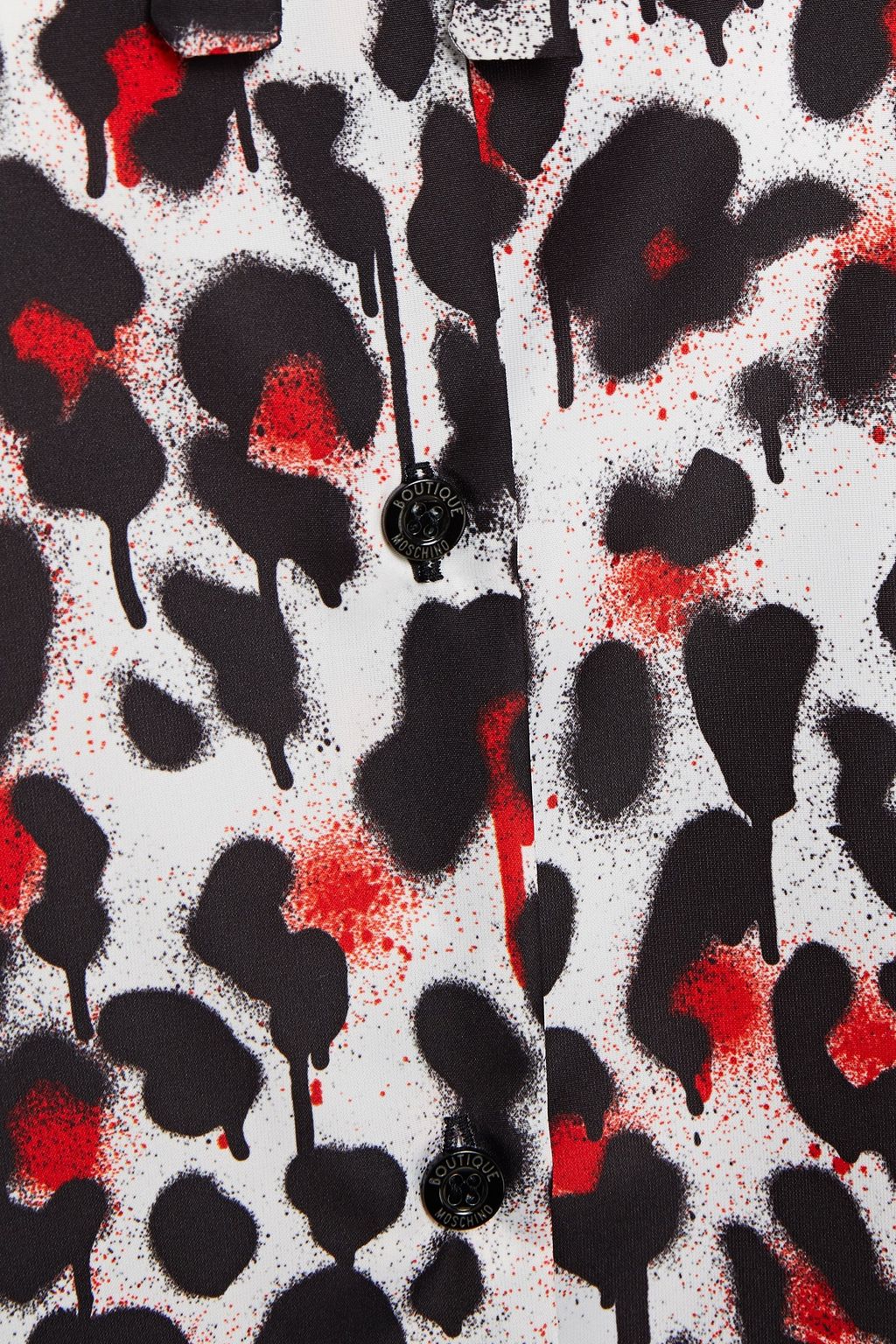 BOUTIQUE MOSCHINO Pussy-bow leopard-print shell blouse