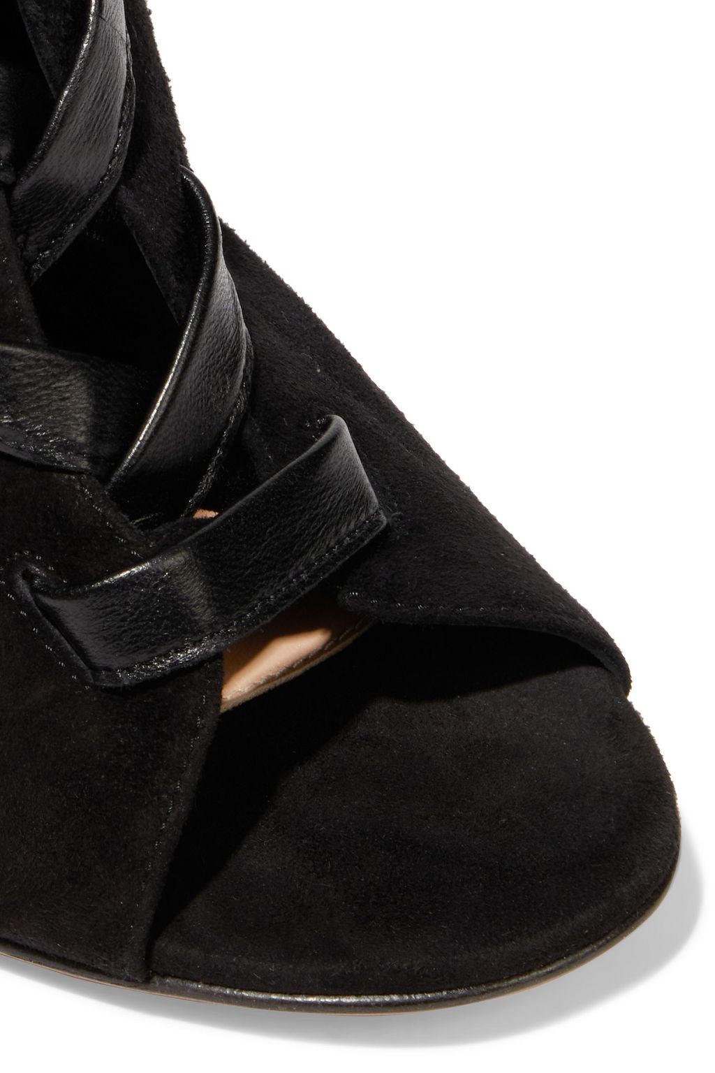 GIANVITO ROSSI Brooklyn leather-trimmed suede ankle boots