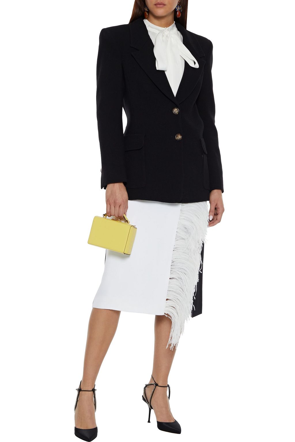 OSCAR DE LA RENTA Wool-blend crepe blazer