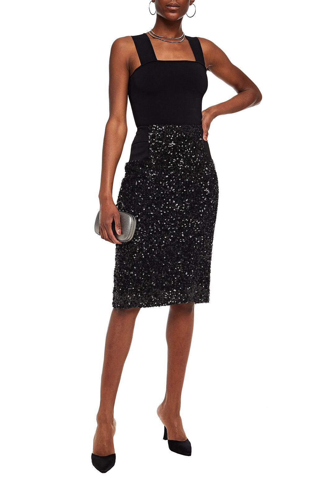 REDEMPTION Sequined chiffon skirt