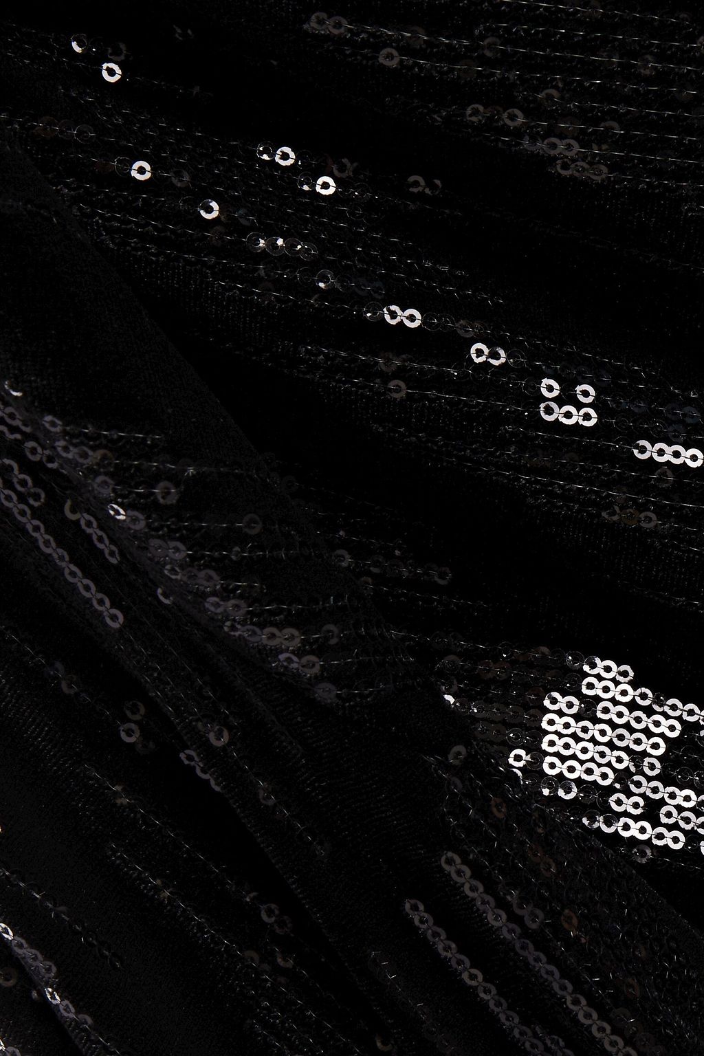 REDEMPTION Satin-trimmed sequined stretch-velvet straight-leg pants
