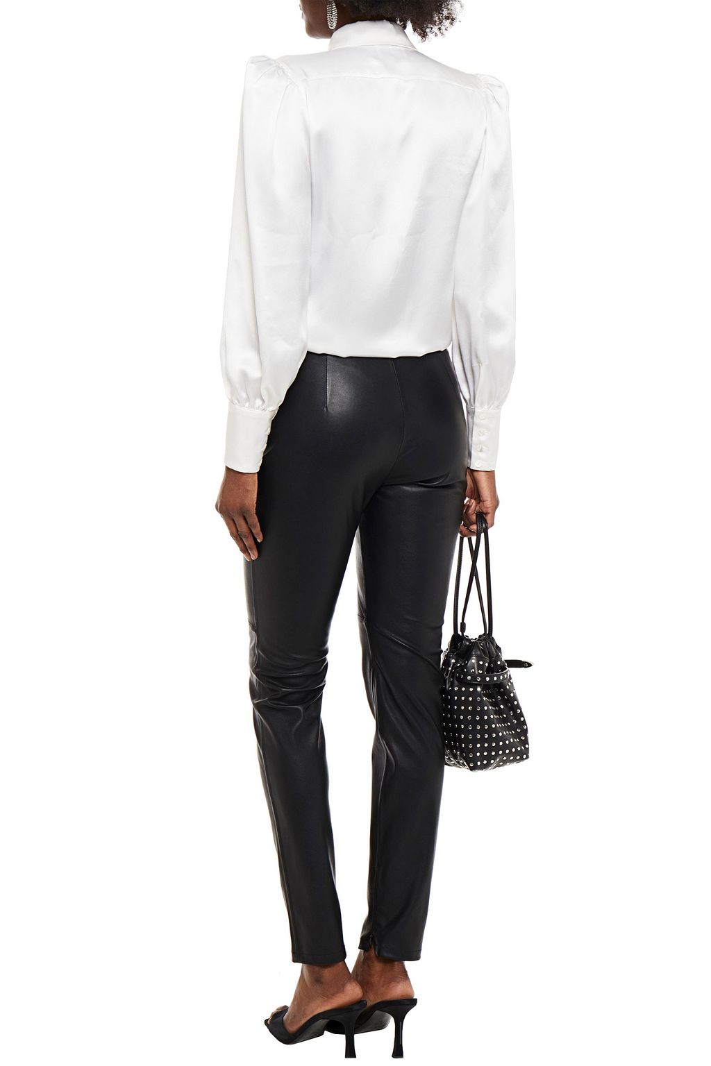 REDEMPTION Pussy-bow silk-satin shirt