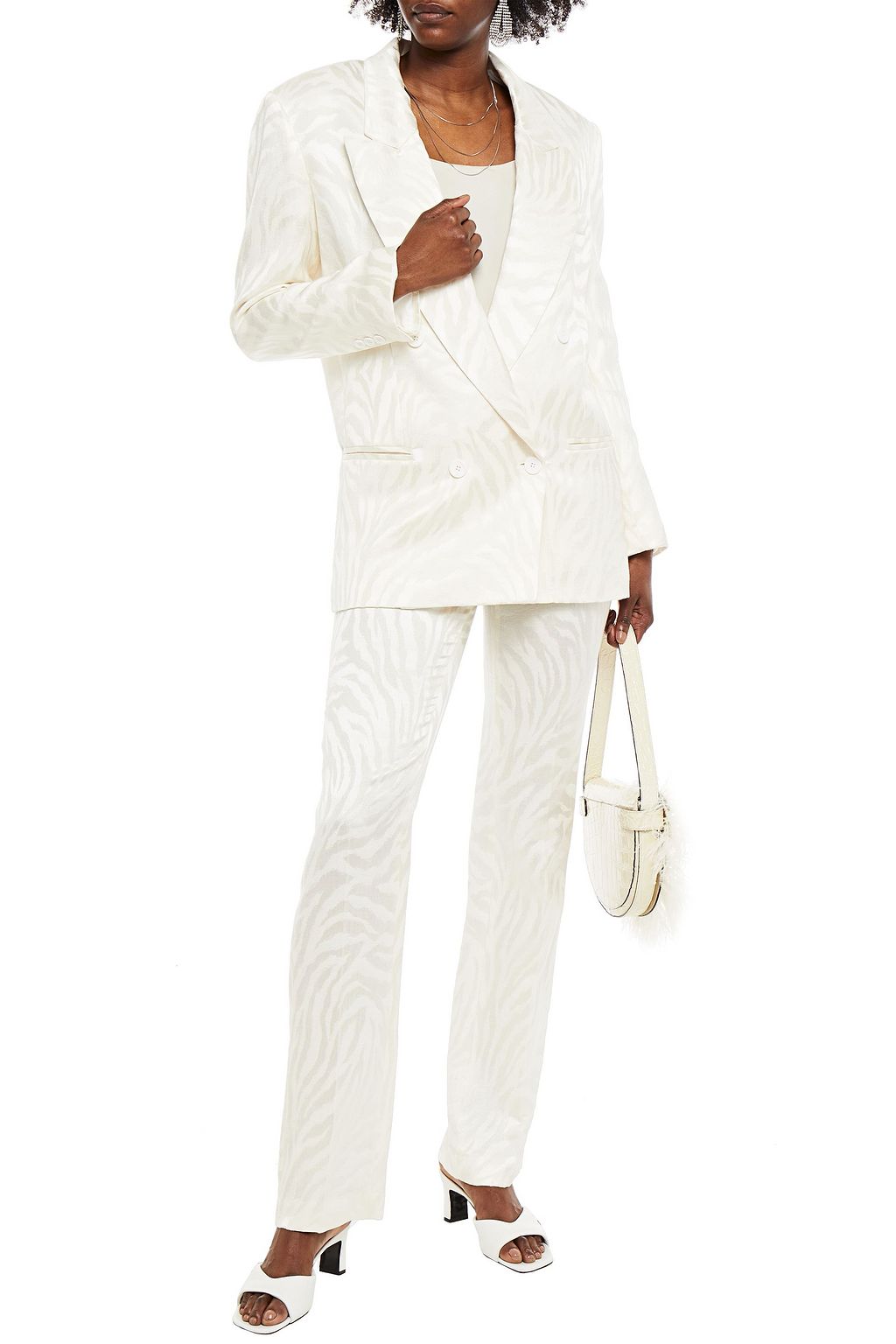 REDEMPTION Cotton-blend jacquard bootcut pants