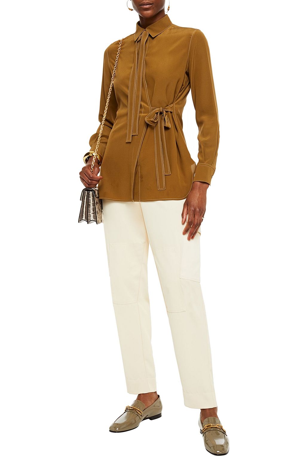 CHLOÉ Pussy-bow silk crepe de chine shirt