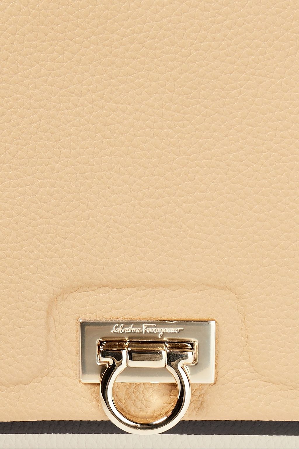 FERRAGAMO Trifolio color-block pebbled-leather shoulder bag