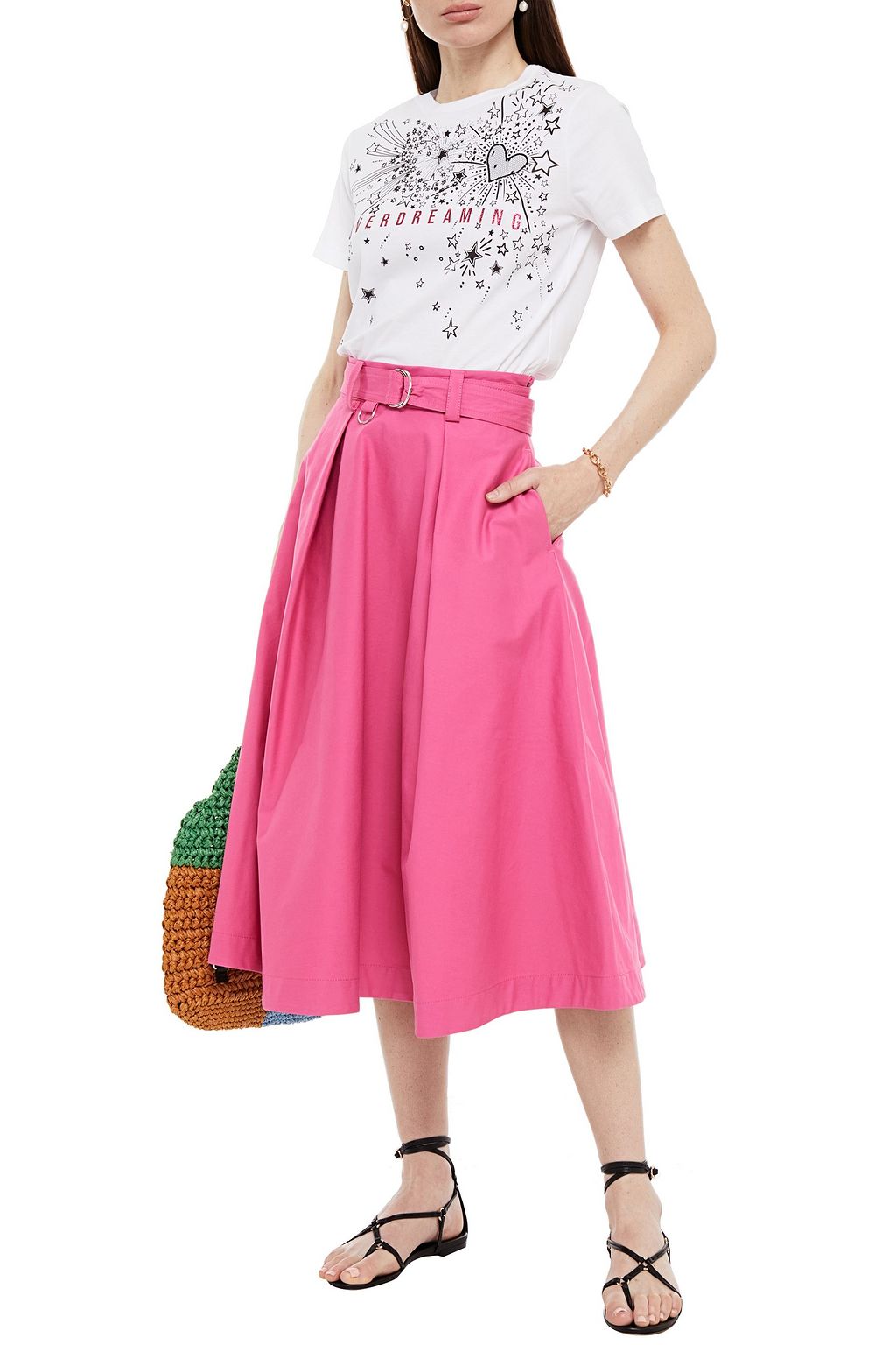 REDVALENTINO Embellished printed cotton-jersey T-shirt