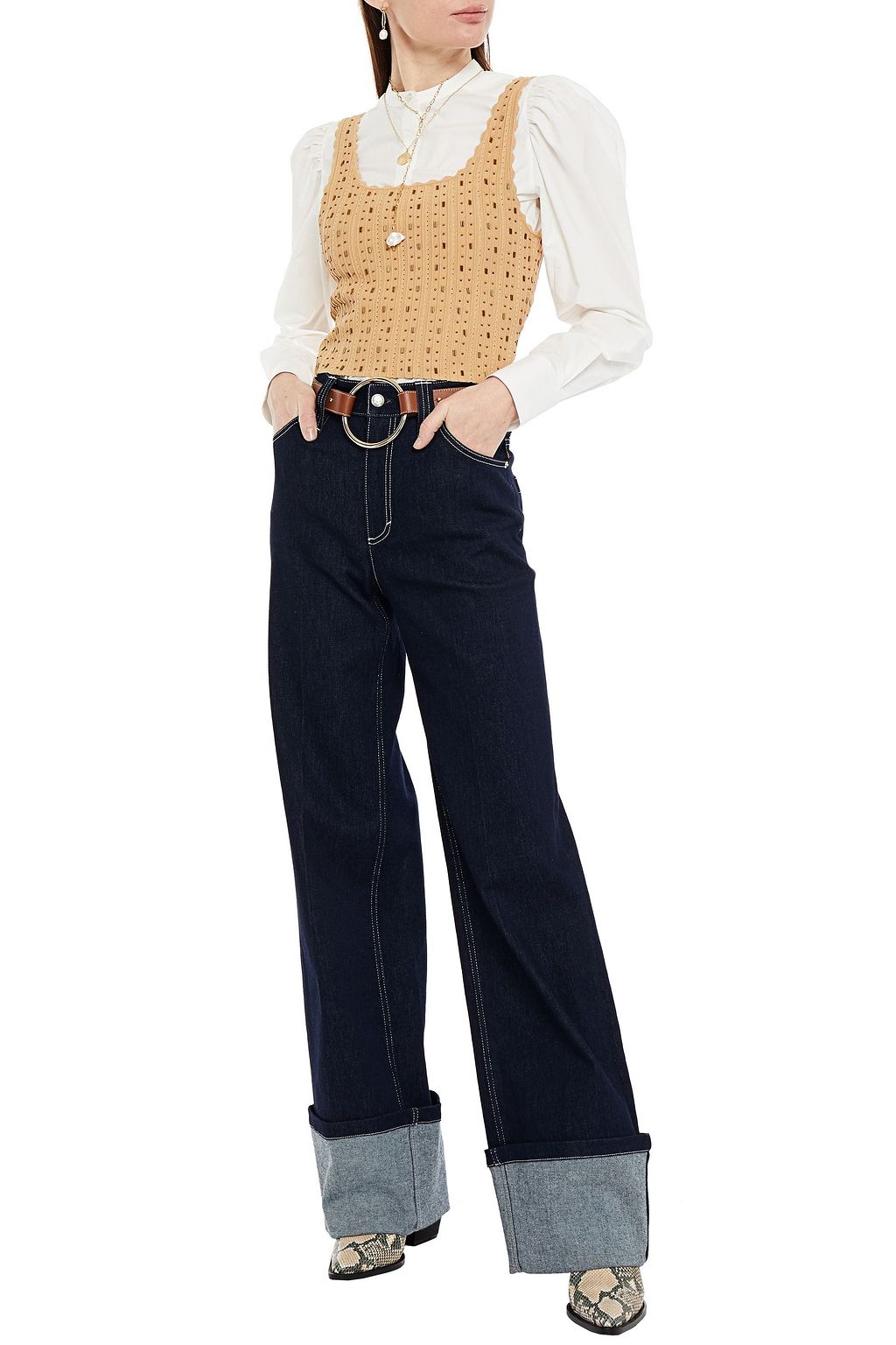 CHLOÉ ハイライズ ワイドレッグ ジーンズ