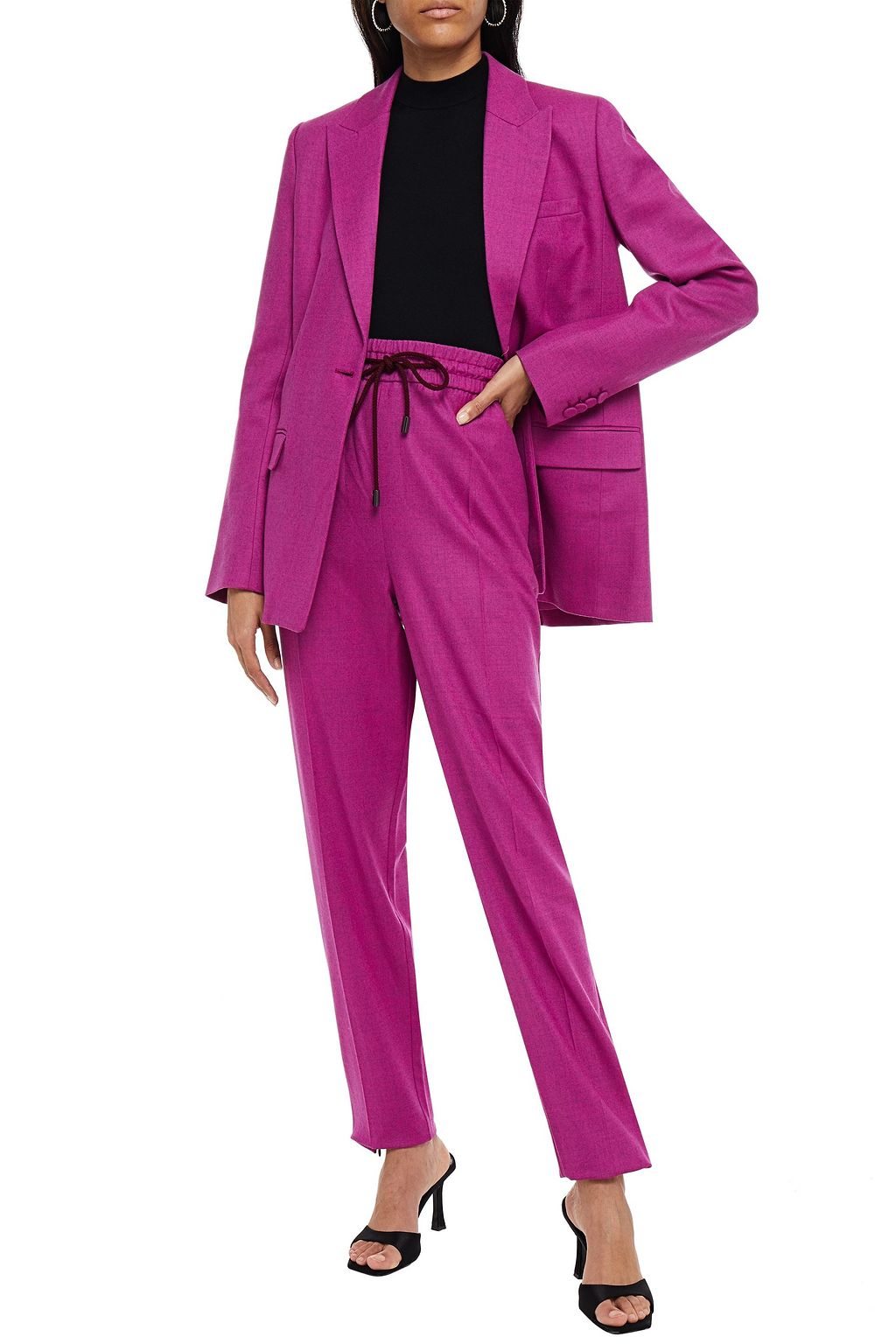 ROKSANDA Mélange wool-blend twill track pants