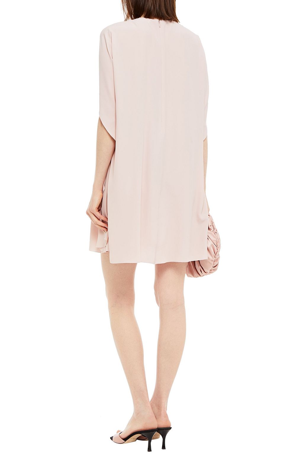 REDVALENTINO Cape-effect knotted crepe de chine mini dress
