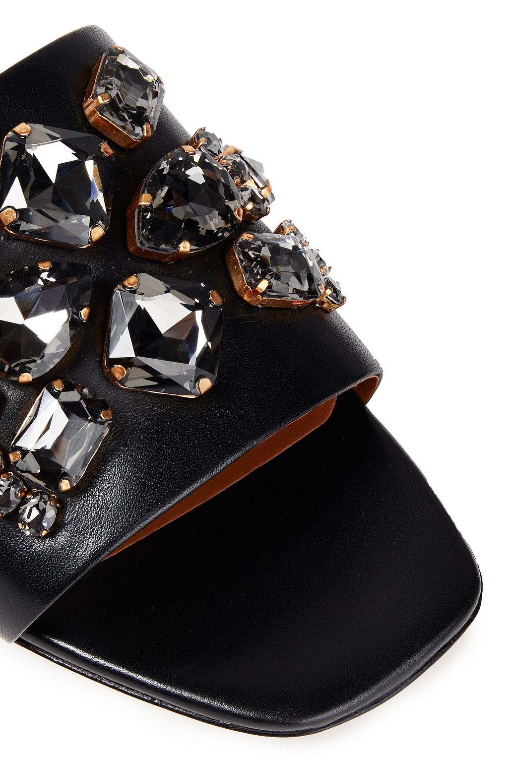 TORY BURCH Crystal-embellished leather mules