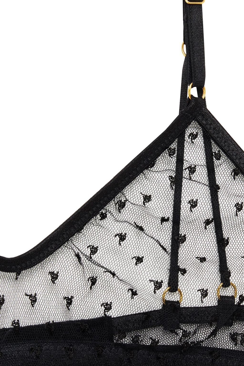 LE PETIT TROU Alaigne satin-trimmed point d'esprit soft-cup triangle bra