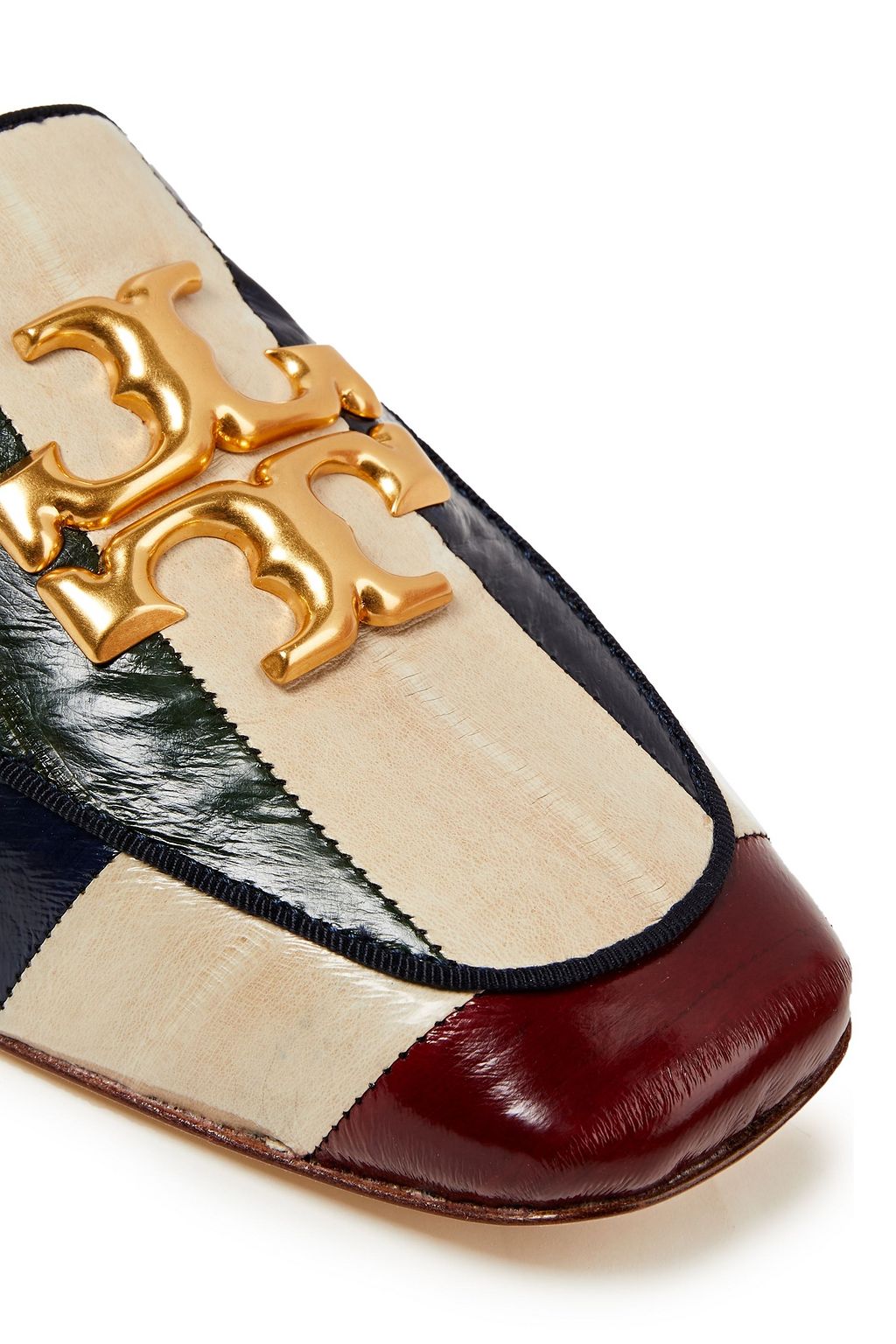 TORY BURCH Loafers aus Aalleder in Colour-Block-Optik mit Verzierung