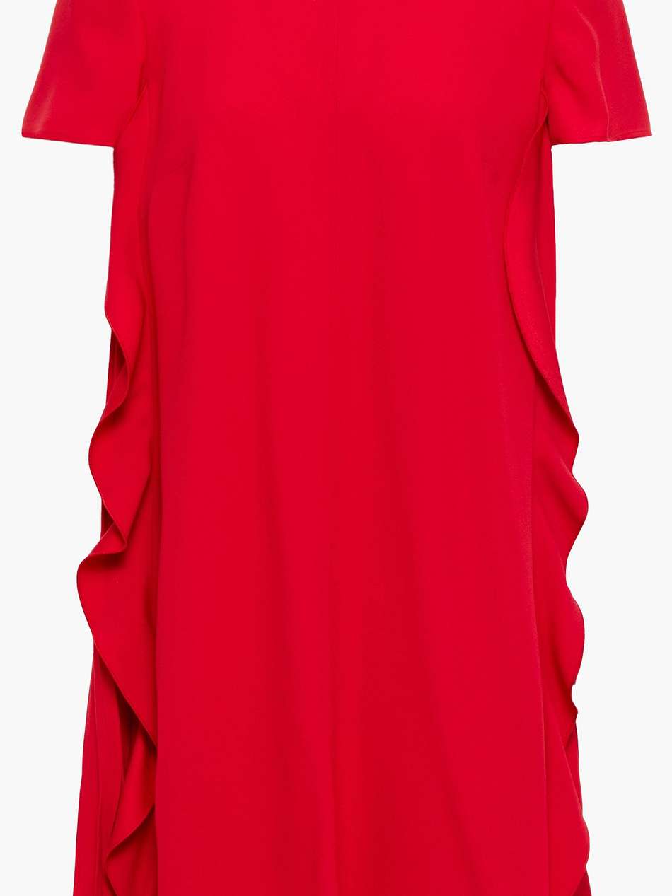 ruffled satin-crepe mini dress