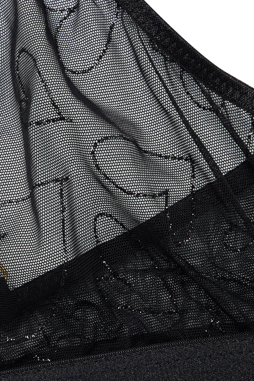 LE PETIT TROU Glitter-embellished stretch-tulle soft-cup triangle bra