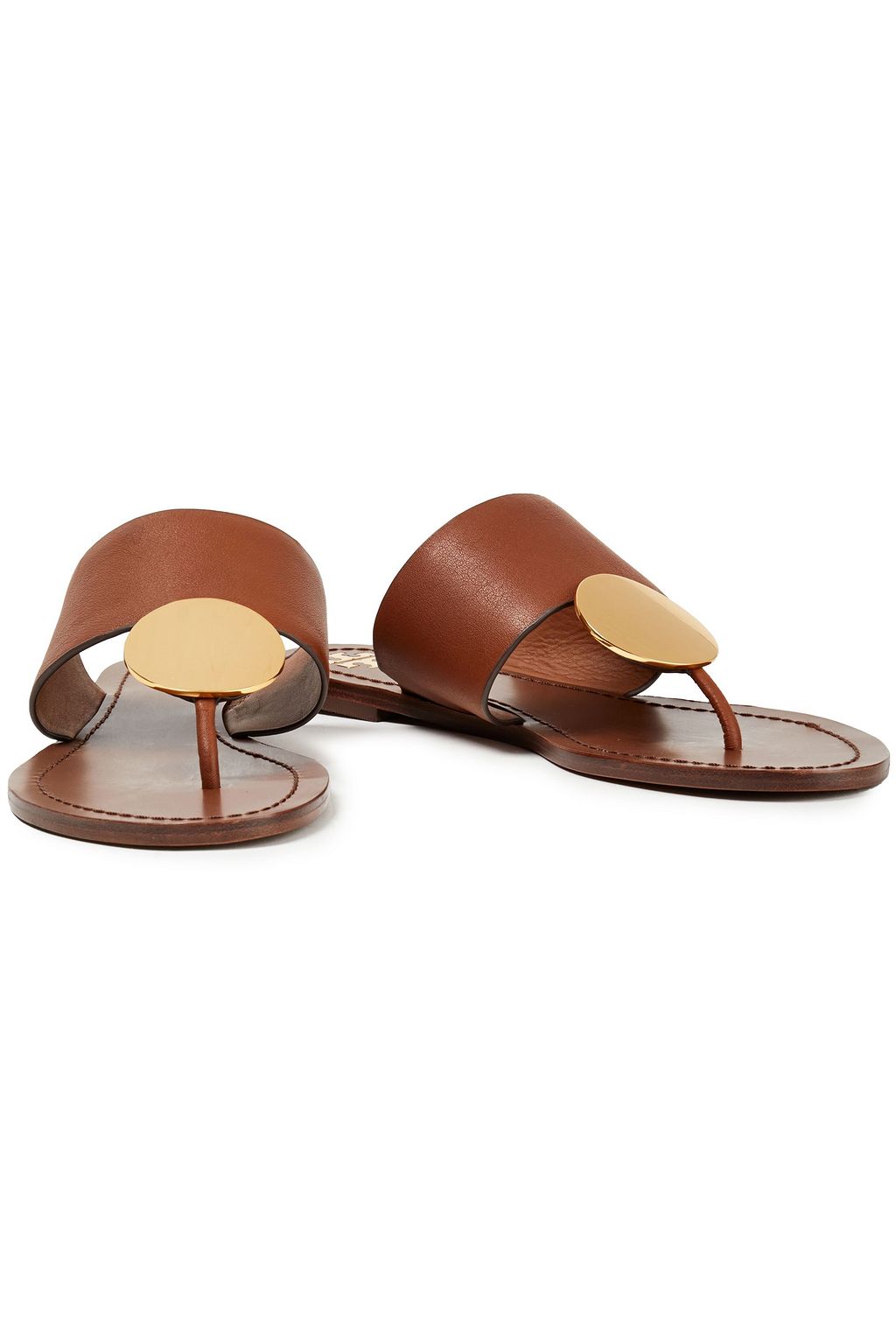 TORY BURCH Embellished textured-leather sandals