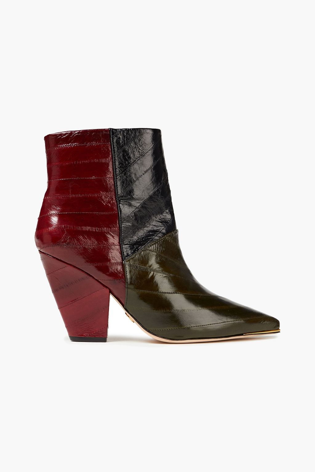 Leaf green Color-block eel ankle boots | TORY BURCH | THE OUTNET