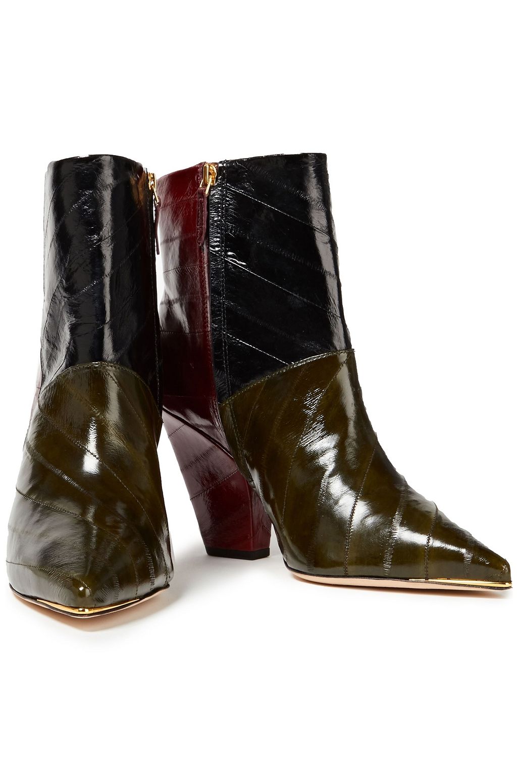 TORY BURCH Color-block eel ankle boots