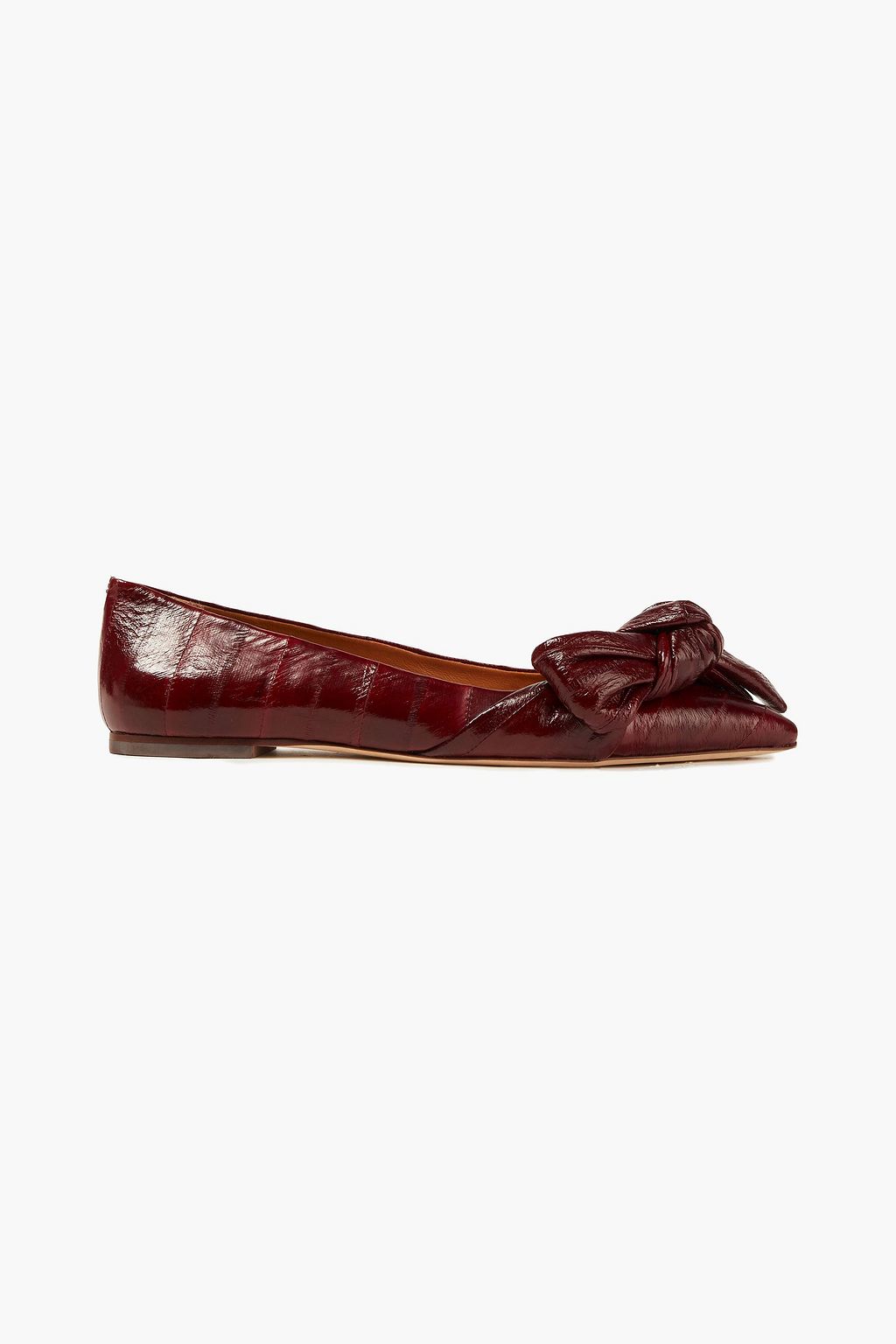 TORY BURCH Bow-embellished eel point-toe flats | Sale up to 70% off | THE  OUTNET