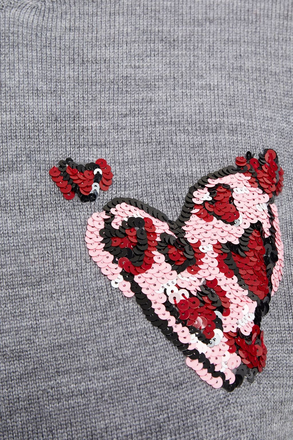 MARKUS LUPFER Mia Lip sequin-embellished mélange merino wool sweater