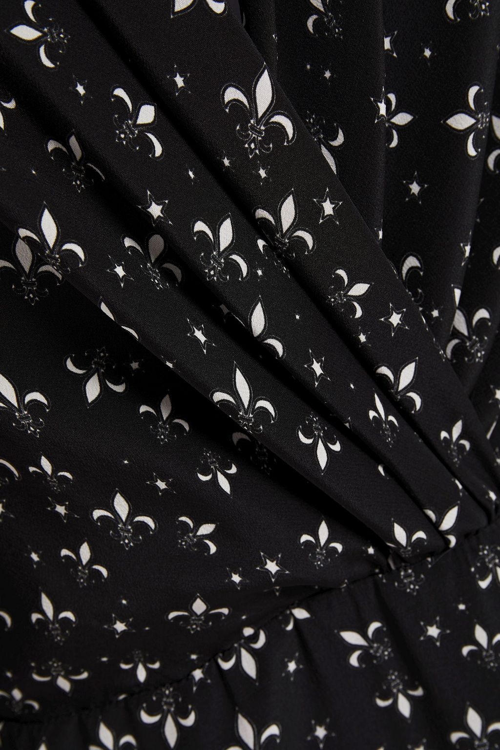 REDEMPTION Wrap-effect printed silk crepe de chine mini dress