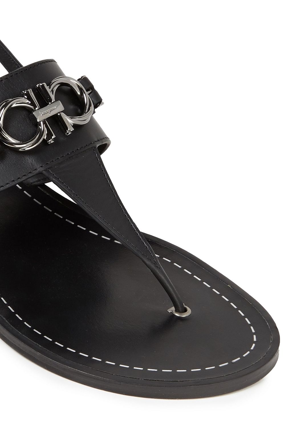 FERRAGAMO Roche embellished leather slingback sandals