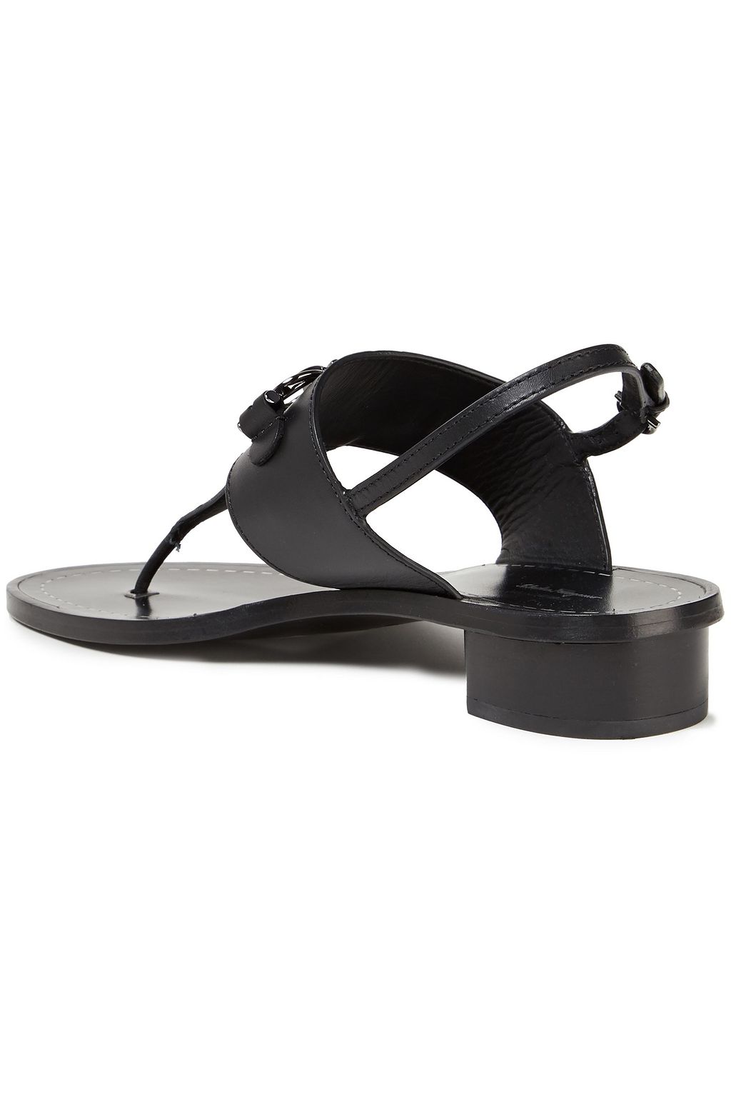 FERRAGAMO Roche embellished leather slingback sandals