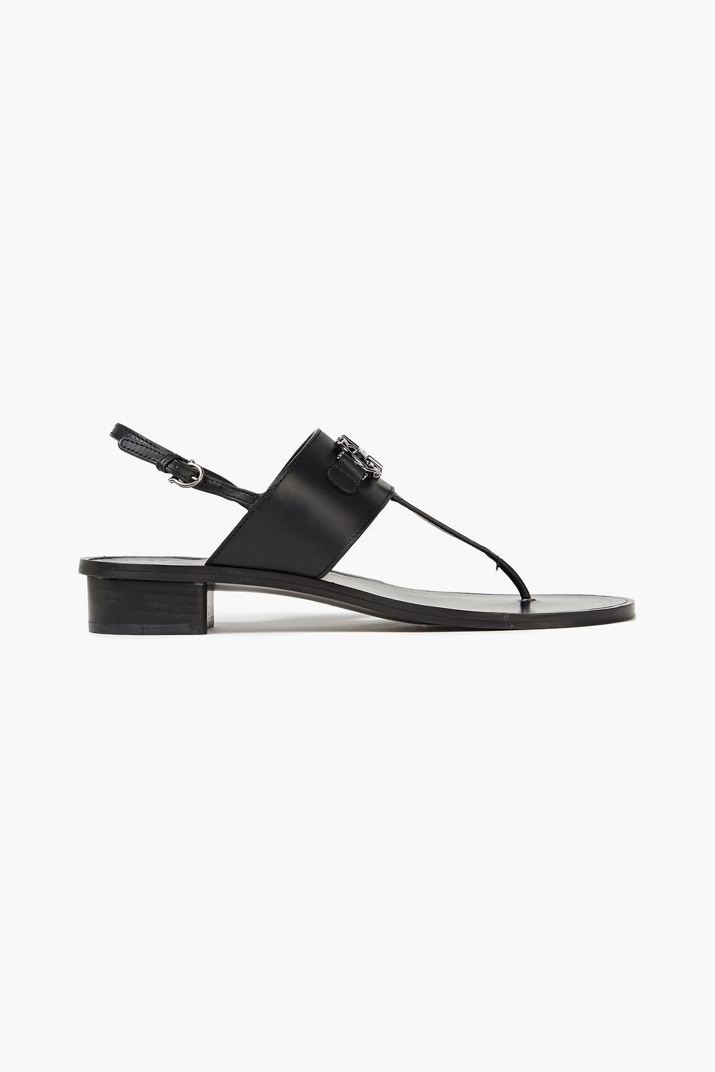 Black Roche embellished leather slingback sandals | SALVATORE FERRAGAMO ...