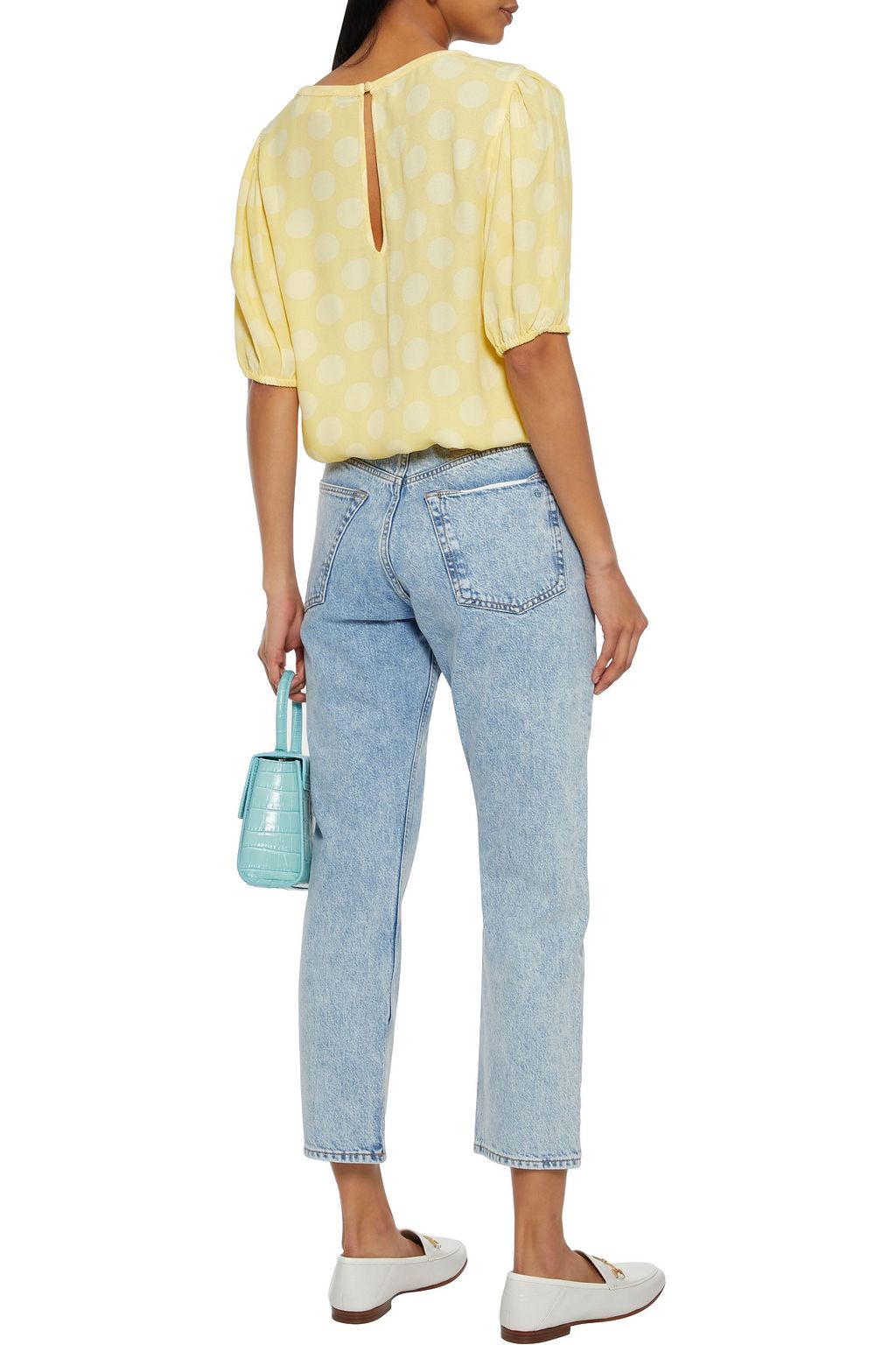 AMERICAN VINTAGE Gathered polka-dot twill blouse