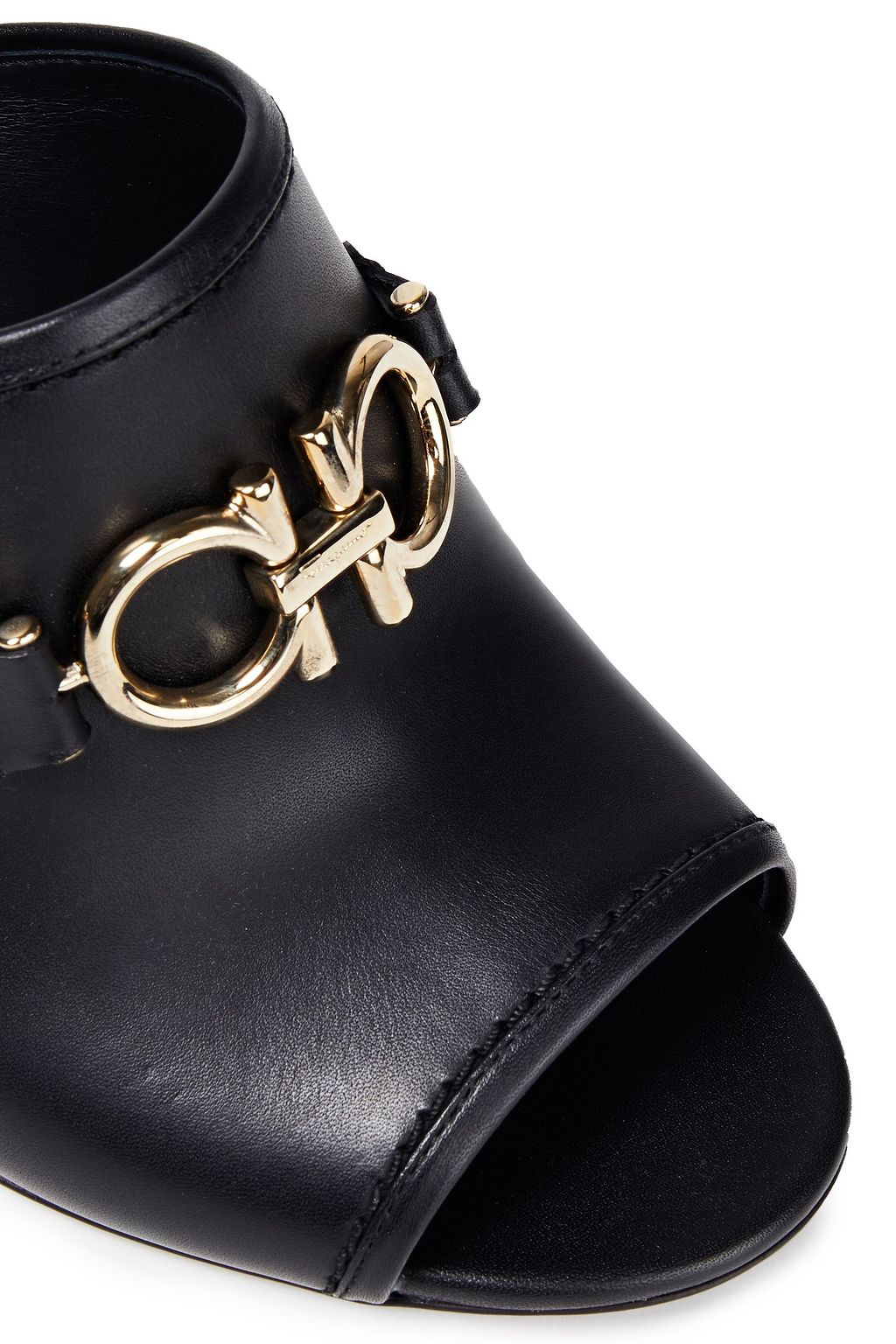 FERRAGAMO Robins 85 embellished leather mules
