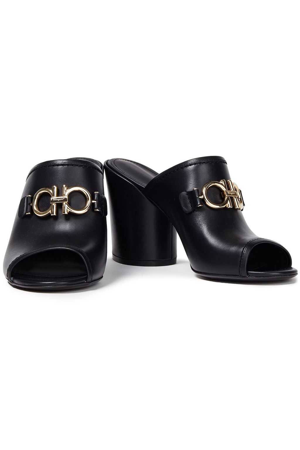 FERRAGAMO Robins 85 embellished leather mules