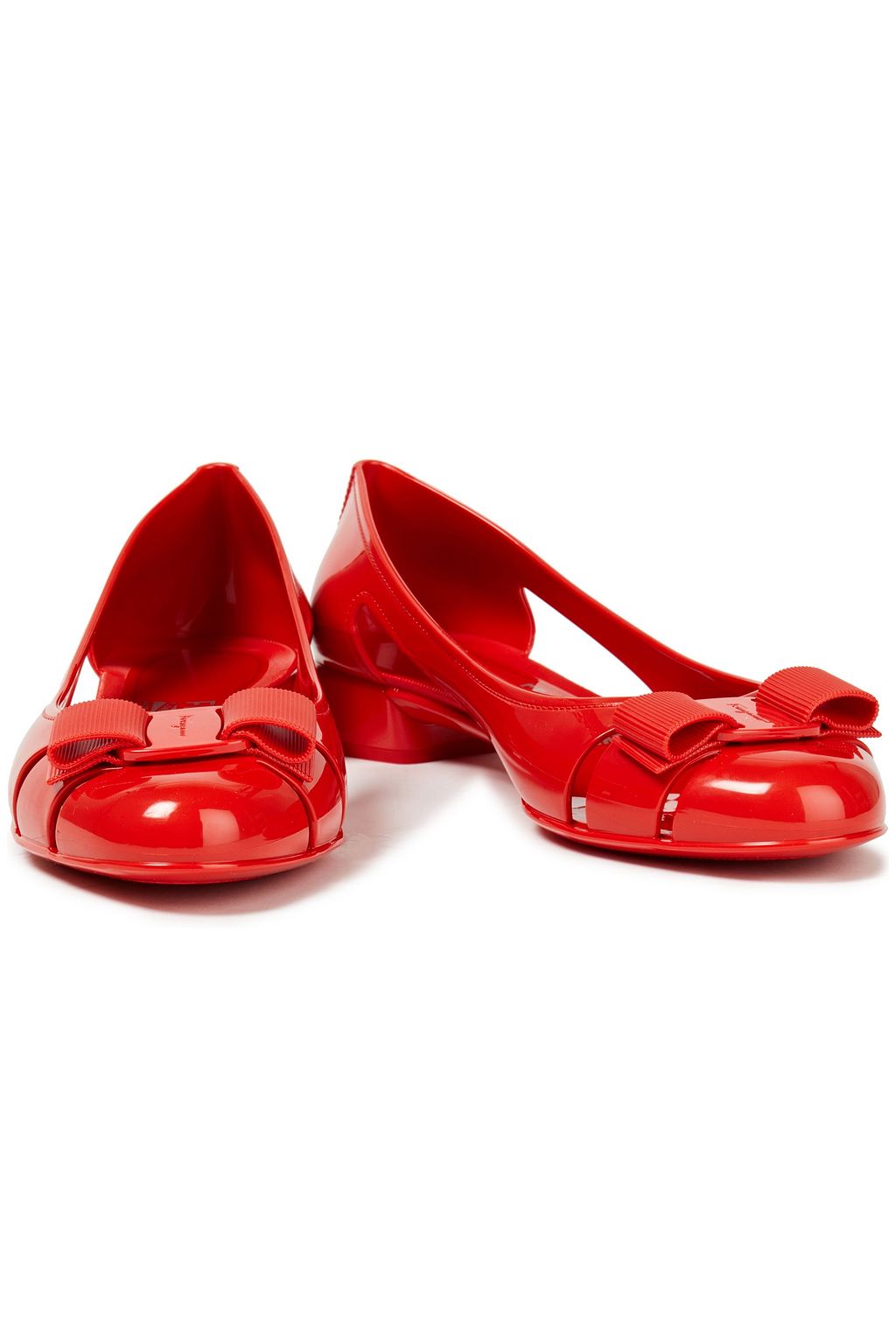 FERRAGAMO Vara cutout PVC ballet flats