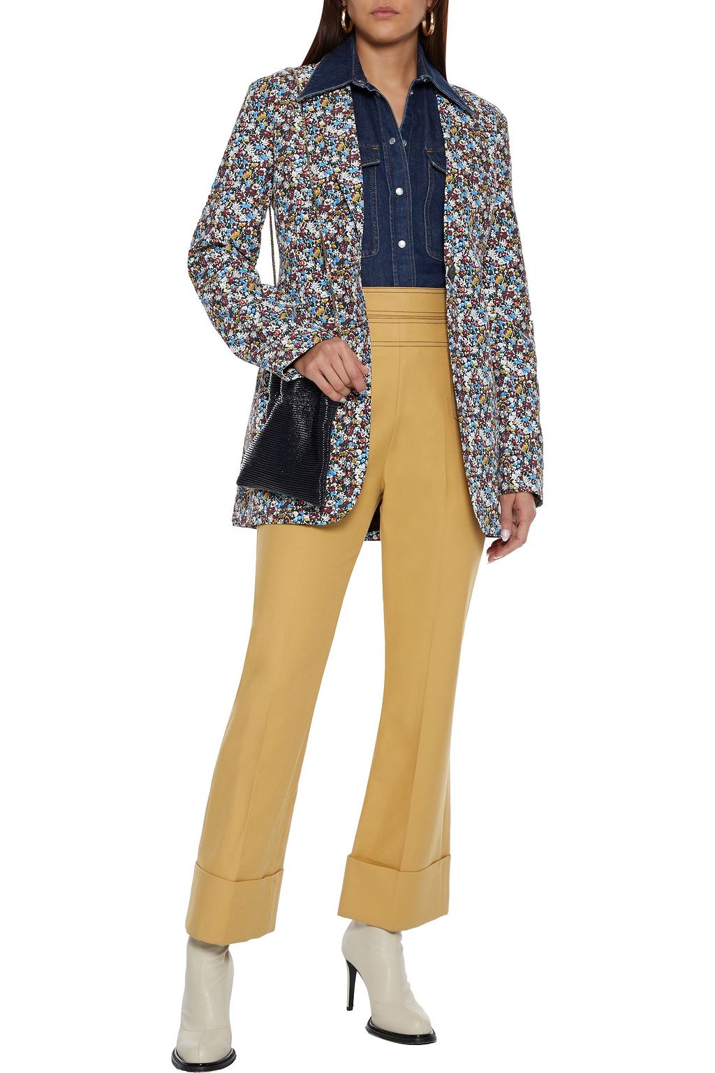 VICTORIA BECKHAM Floral-print faille blazer
