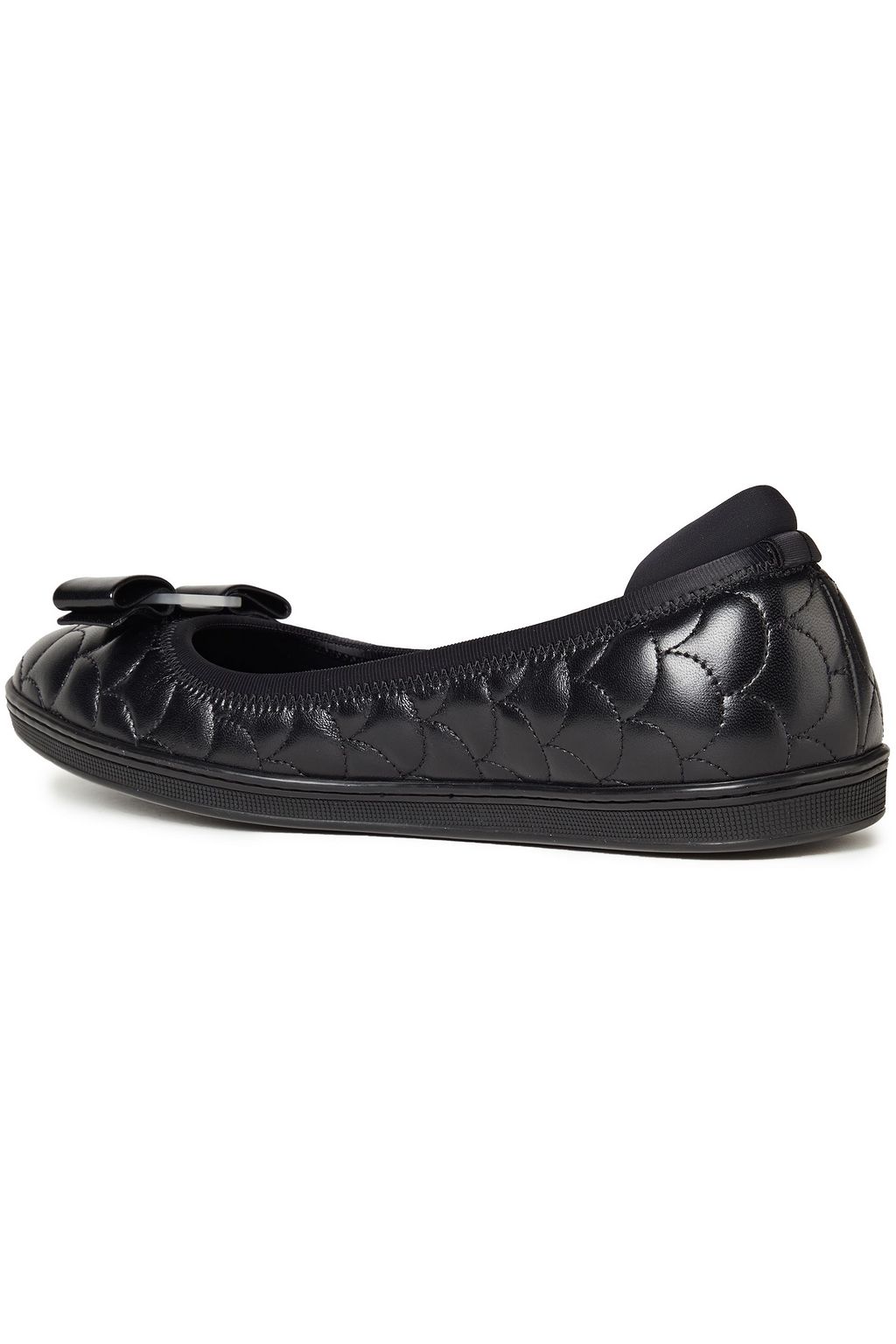 FERRAGAMO Savina bow-embellished quilted leather ballet flats