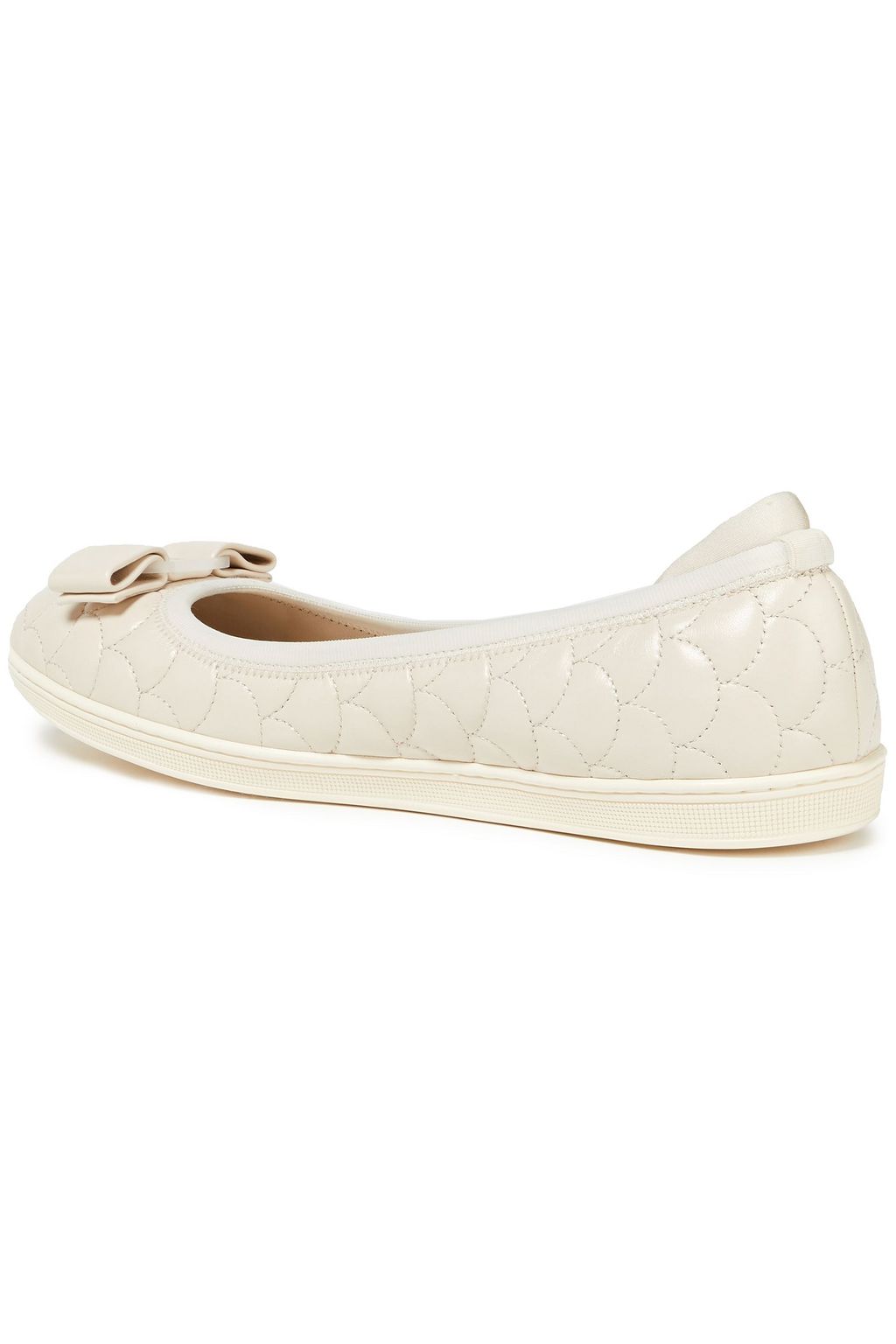 FERRAGAMO Savina bow-embellished quilted leather ballet flats