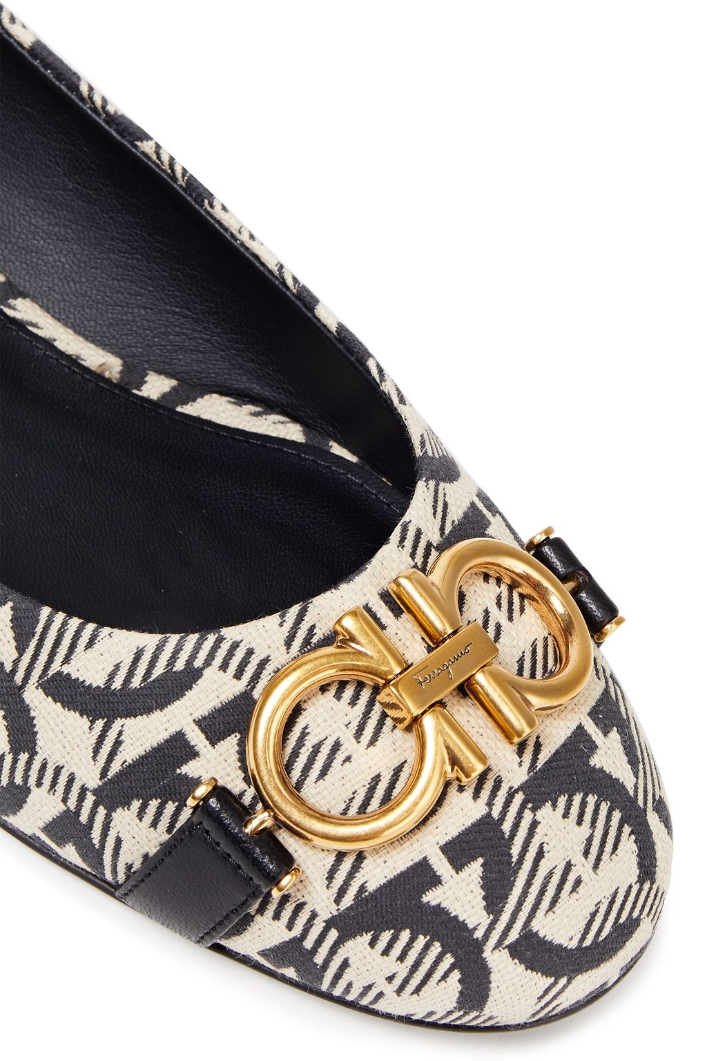 FERRAGAMO Garda 10 embellished jacquard ballet flats